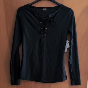 Old Navy Black Long Sleeve Swim Shirt
